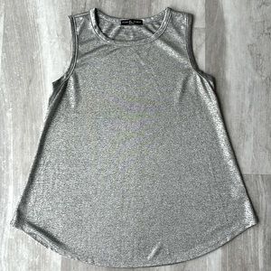 Kim & Cami Silver Sheen Tank Top